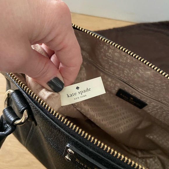 Kate Spade authentic black 100% cow leather tote - Picture 5 of 6